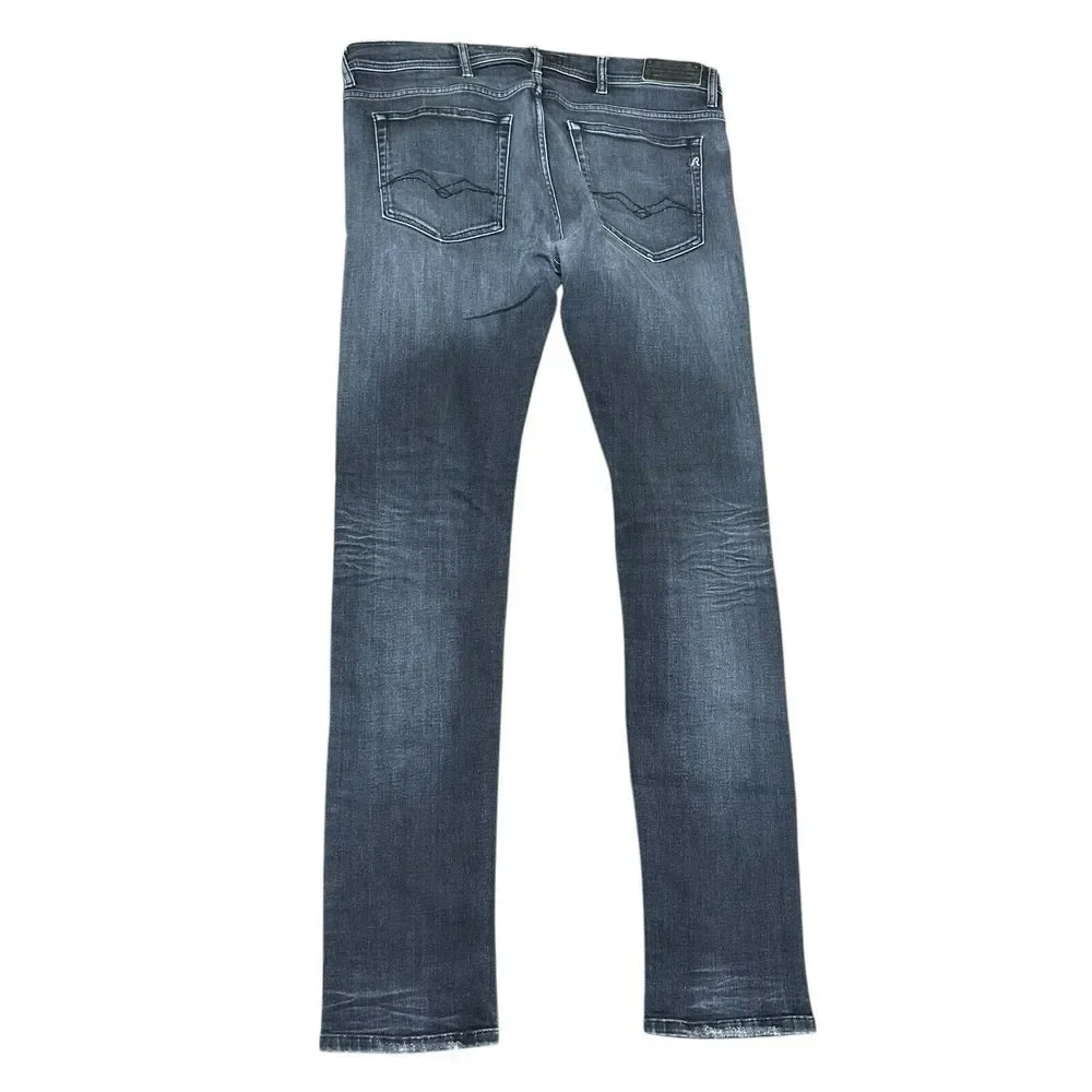 Replay Jeans‎ Men's W36 L33 JONDRILL Slim Stretch Black Denim Zip Fly